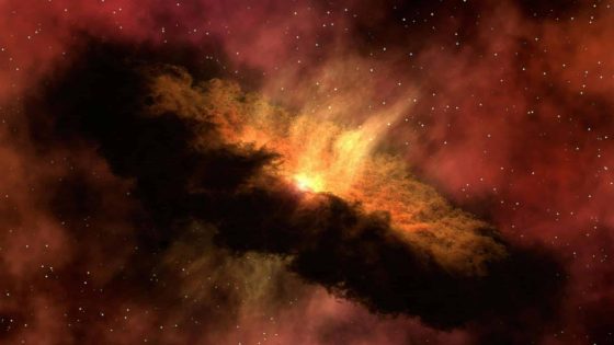 Illustration Of The Red And Orange Galaxy