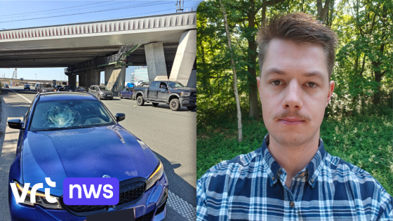 Onbekende gooit zware steen op auto van Cedric vanaf fietsbrug in Zaventem