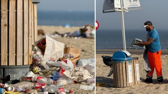 Zomerse dag brengt fikse kater, want badgasten laten strand alwéér achter als vuilnisbelt: “Het was de perfecte storm”