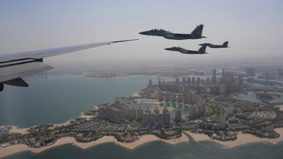 Trump gets another fighter jet escort as he visits Qatar on Mideast trip