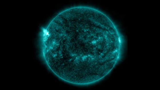 An image of the sun during a solar flare