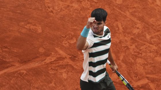 Alcaraz saves three match points to level French Open final with Sinner at 2 sets each