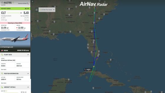 American Airlines flight AA2795 is declaring an emergency and diverting to Miami