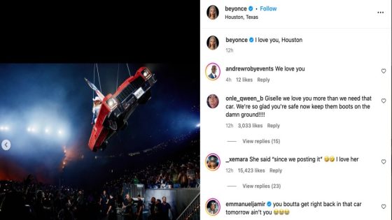 Beyoncé Briefly Dangles Over Houston Crowd As Flying Car Malfunctions