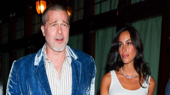Brad Pitt Wears Cobalt Blue Velvet Blazer for Date with Ines de Ramon