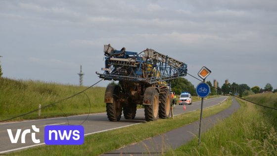 Inwoners van 10-tal woningen in Brakel hebben opnieuw stroom nadat sproeiwagen tegen stroomkabels was gereden