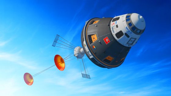 Illustration of China's Mengzhou spacecraft during a successful crew capsule escape test. Image generated by AI.