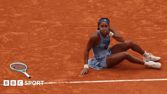 Coco Gauff looks shocked after winning the French Open title