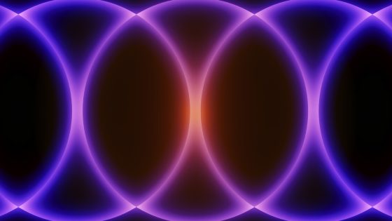 an abstract illustration of overlapping, glowing purple circles