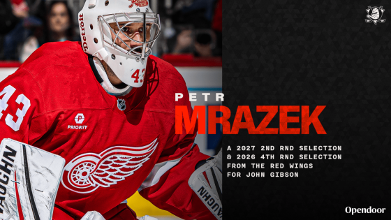 Ducks Acquire Mrazek, Second and Fourth Round Picks From Detroit for Gibson 