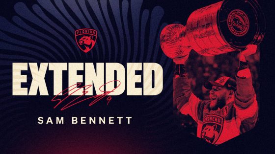 Florida Panthers Agree to Terms with Forward Sam Bennett on Eight-Year Contract Extension
