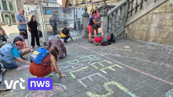 Politie Gent stelt 3 pv's op na pro-Palestijns krijtprotest aan stadhuis: "Gemaakte afspraken niet nageleefd"