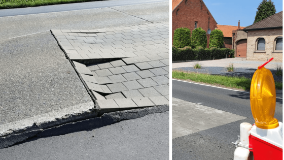 Wegdek komt op heel wat plaatsen in de Kempen naar omhoog door hitte