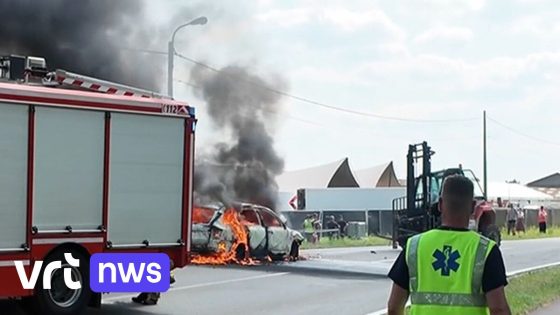 Hoogzwangere vrouw uit brandende auto gered door medewerkers Graspop