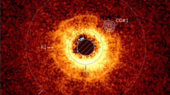 a black orb surrounded by a wispy yellow ring, surrounded by an orange ring, surrounded by a red ring