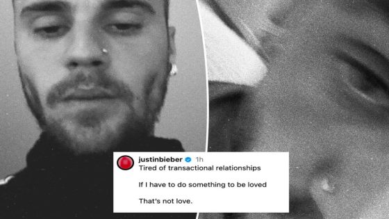Justin Bieber posts cryptic message about 'transactional relationships' after fans begged him to 'get help'