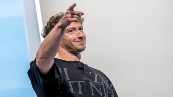 Mark Zuckerberg, chief executive officer of Meta Platforms Inc., during the Meta Connect event in Menlo Park, California, US, on Wednesday, Sept. 25, 2024. 