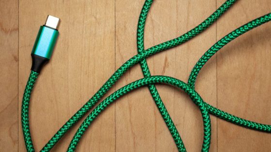 Green USB-C cable
