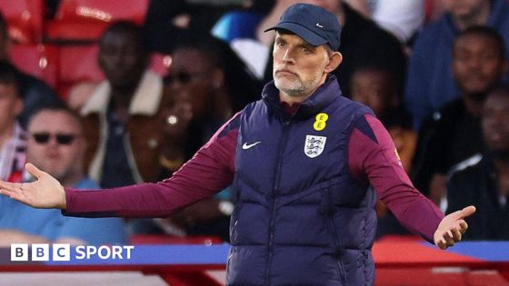 Head coach Thomas Tuchel looks frustrated