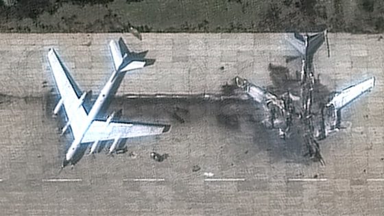 Satellite images show destruction of Russian planes by Ukraine's drones
