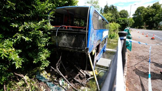 Double-decker with students plunges into river in England