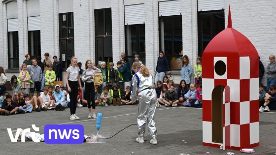 Leerlingen in Gullegem vieren het einde van de lagere school met een "Pulleskietinge": "Onze waterraket ging wel 30 meter hoog"