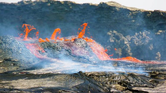 Active lava flows spilling out of the Erta Ale volcano in Afar, Ethiopia. Credit: Dr Derek Keir, University of Southampton/ University of Florence