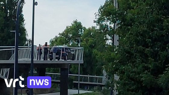 Vrouw van 81 rijdt met wagen fietsersbrug op in Veurne en raakt vast