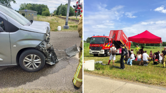 Auto botst op trein aan overweg in Balen: 25 passagiers geëvacueerd - Nieuwsblad