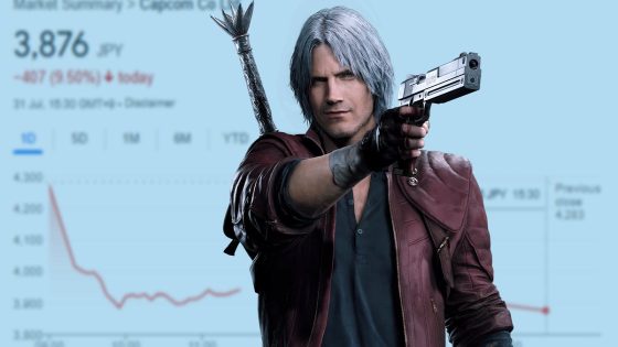 After Devil May Cry 5 outsells Monster Hunter Wilds in Capcom's latest financial quarter, publisher's share prices tumble