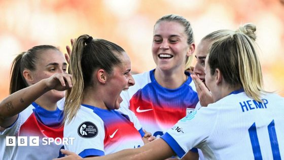 A graphic that reads 'Follow our women's football TikTok' with a picture of a mobile phone