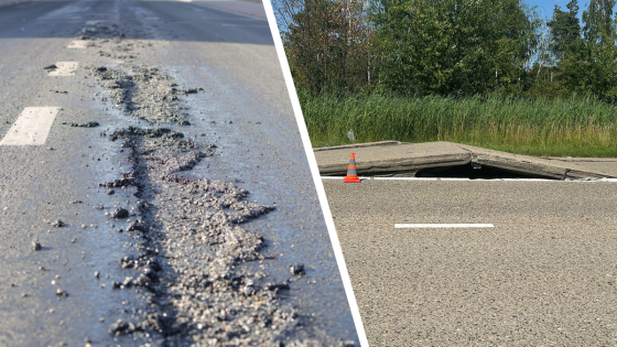 Limburgse wegen kreunen onder hitte, asfalt gesmolten en beton gebarsten op verschillende plaatsen