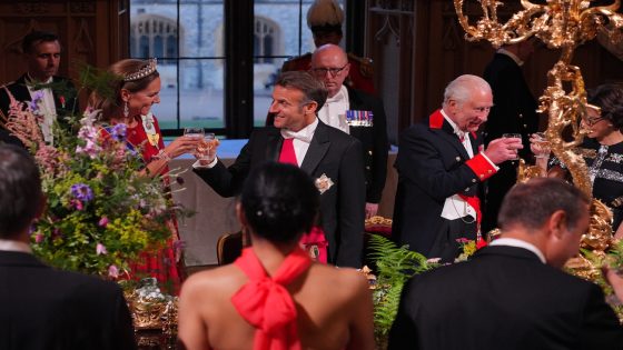 Macron state banquet menu: Haut-Brion and English sparkling poured