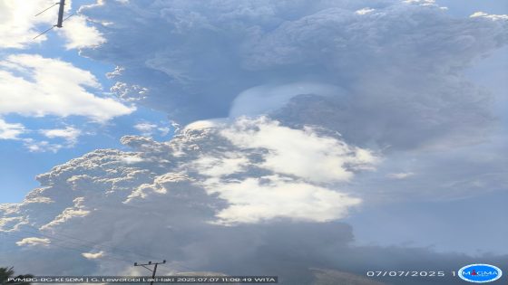 Eruption With Huge ash Cloud up to 63,000 ft Altitude