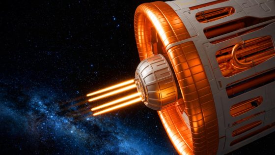Illustration of a copper-based alloy being used in space exploration and hydrogen technology, generated by artificial intelligence.