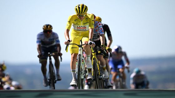 Tadej Pogačar on stage 6 at the Tour de France