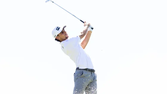 Captain Dustin Johnson of 4Aces GC hits his shot on the driving range during the first round of LIV Golf Andalucía at Real Club Valderrama on Friday, July 11, 2025 in San Roque, Spain. (Photo by Mateo Villalba/LIV Golf)