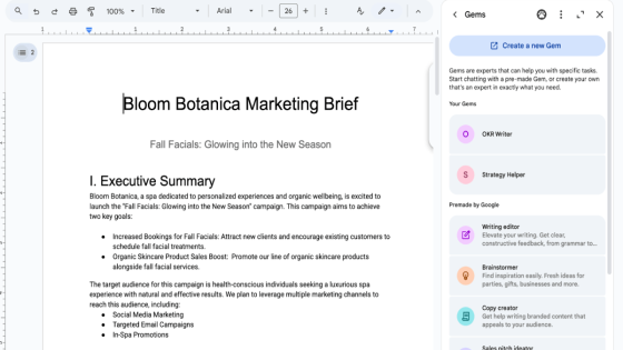 Google’s customizable Gemini chatbots are now in Docs, Sheets, and Gmail - The Verge