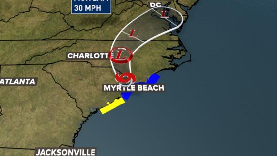 Tropical Storm Chantal to bring rain and wind to South Carolina Sunday