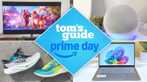 LG TV, Hoka sneakers, Echo, and a Windows laptop