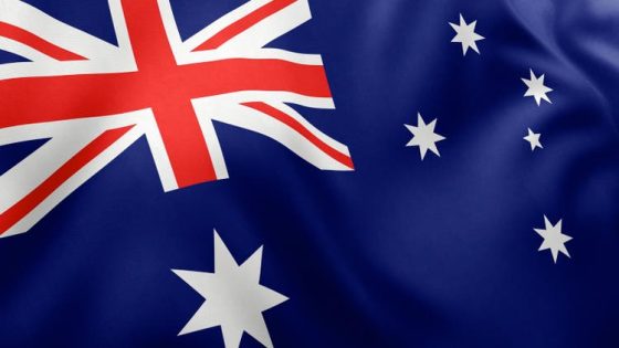 Australia Flag Low Angle Close up