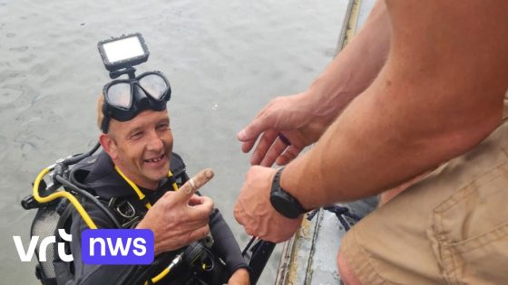 Trouwring van Bart na 1 jaar teruggevonden in Dijle in Mechelen, dankzij duiker Danny en zijn metaaldetector