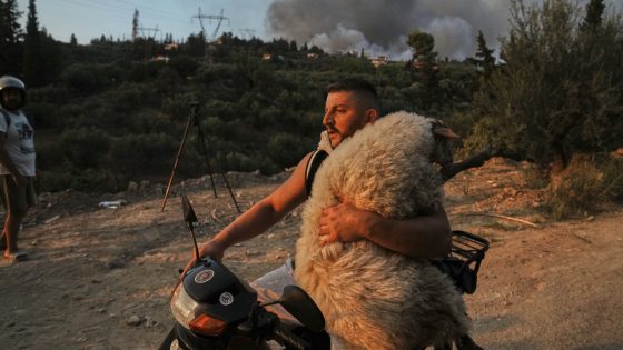 Photos of the wildfires in Europe displacing thousands as residents join efforts to fight the flames