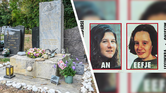 Bloemen op graf van Hasseltse vermoorde meisjes An en Eefje