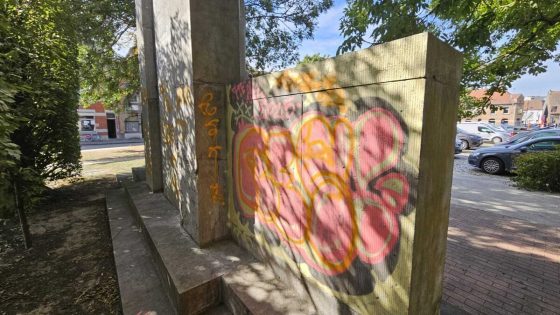 Herdenkingsmonument beklad met graffiti | Focus en WTV