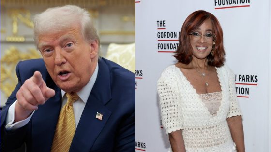 A split photo of Donald Trump and Gayle King
