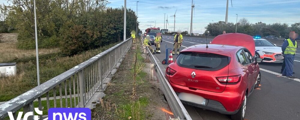 Man gearresteerd na spectaculaire achtervolging en crash op E17 in Kortrijk, 4 dozen met cannabisplanten in auto