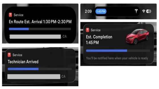 Tesla Adds a Live Activity for Tesla Service