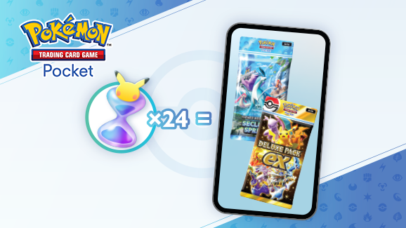 Get 24 Pack Hourglasses by Celebrating Pokémon TCG Pocket in Stores